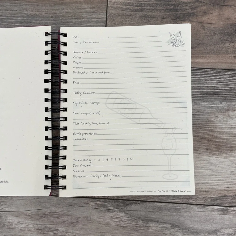 Guided Wine Journal by Jounals Unlimited Write it Down Series
